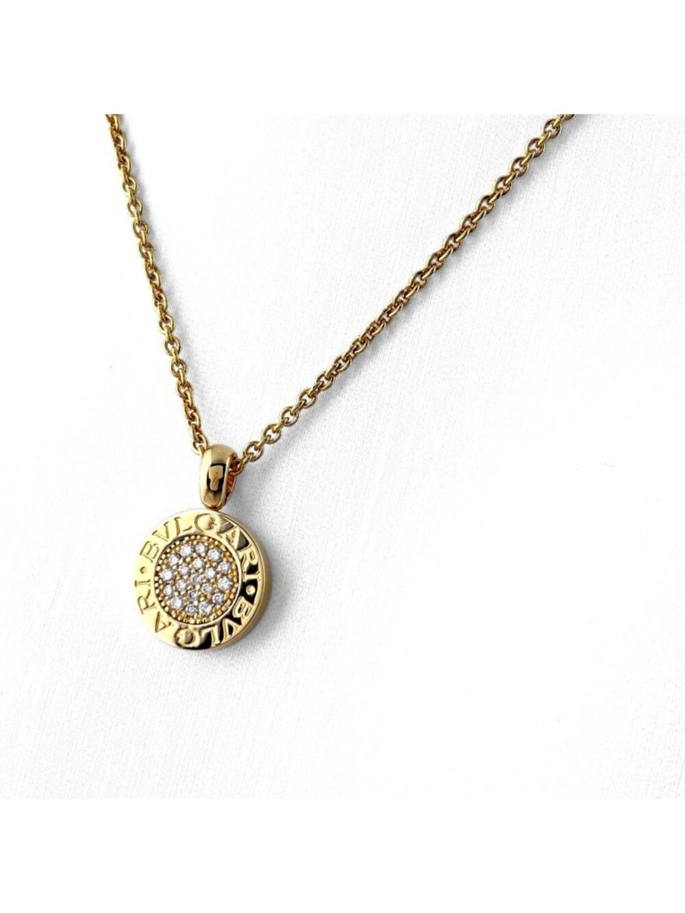 Bvlgari Pave Diamond Yellow Gold Pendant